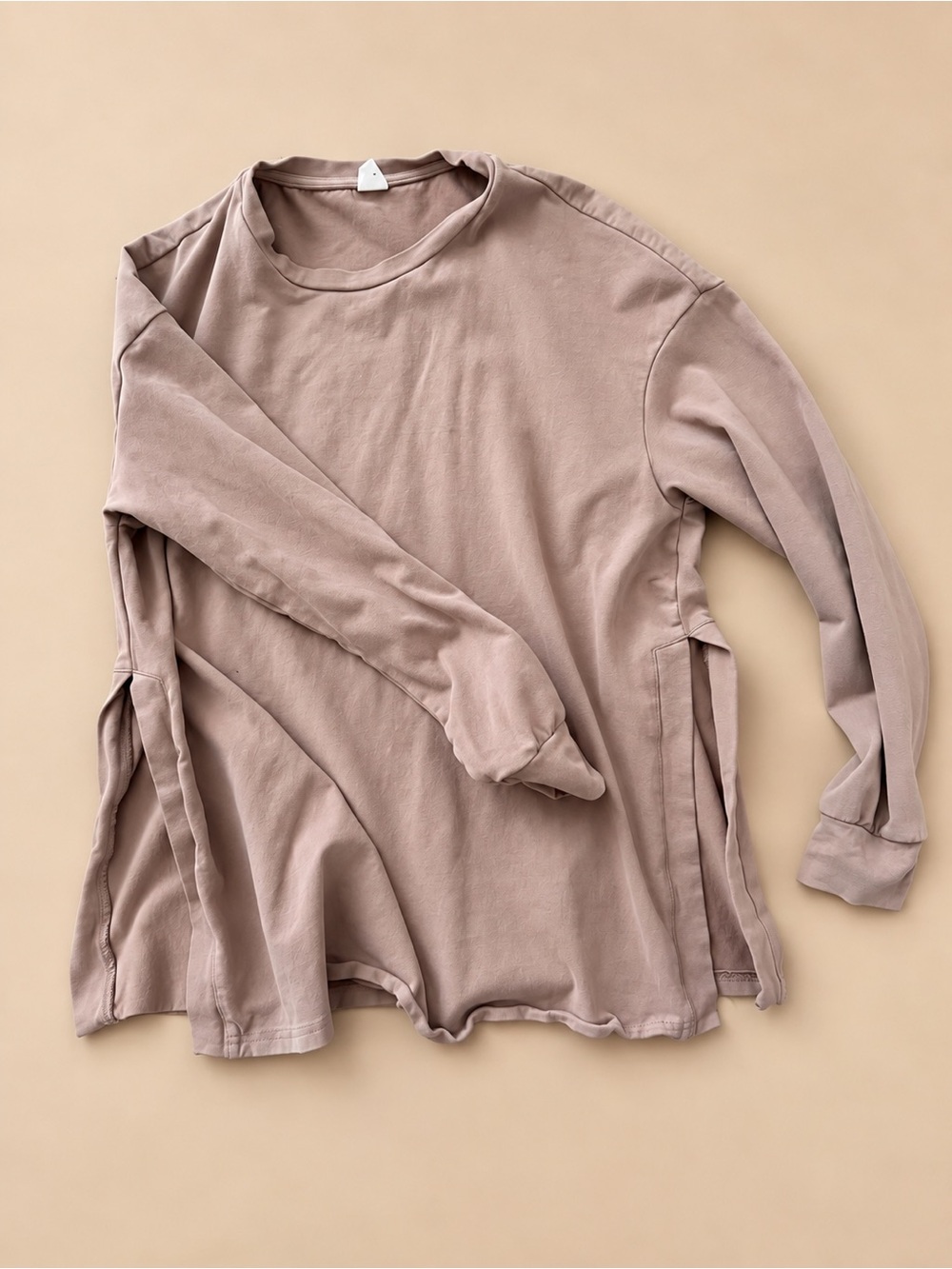 PinkBlush Maternity Taupe Hi-Low Side Slit Top Size Small